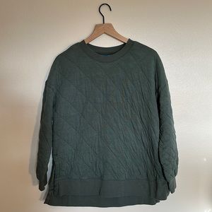 Old Navy Quilted Tunic Sweatshirt. Forest/Teal Green. Small.